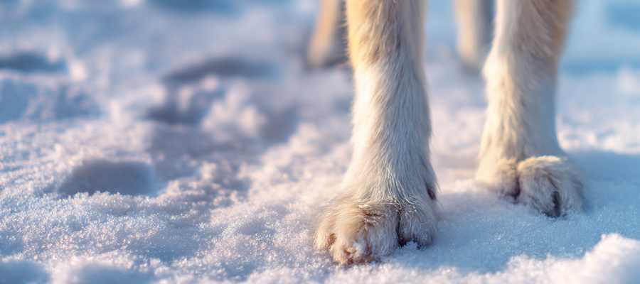 Wie pflege ich die Pfoten meines Hundes im Winter?